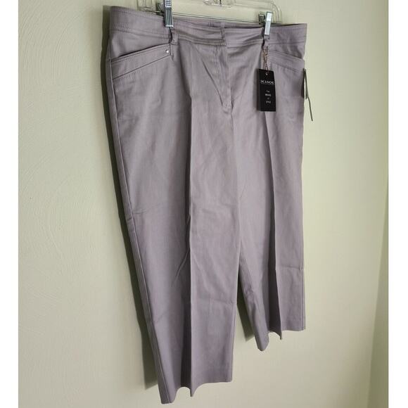 Zac & Rachel Capri Pants Women's Size 16 Silver/Gray Slim Crop Sateen New - Picture 5 of 14